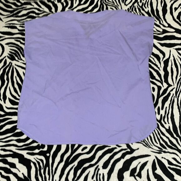 Ellen B vintage lilac lavender purple sleeveless causal button neck blouse top - Picture 6 of 8